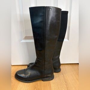 Camper Black Mil 1913 Leather High Boots with Rubber Sole Size 39 (8.5)